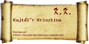 Kajtár Krisztina névjegykártya