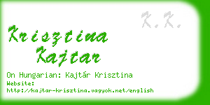 krisztina kajtar business card